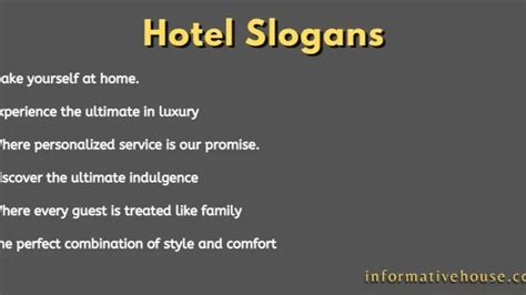 hotel slogans|hospitality words and phrases.